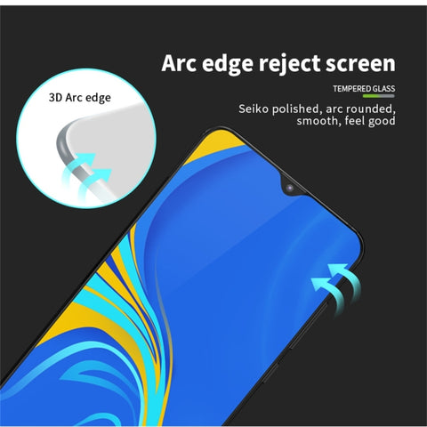 Pellicola in vetro temperato con schermo curvo antideflagrante MOFI 9H 3D per Galaxy A10, For Samsung Galaxy A10