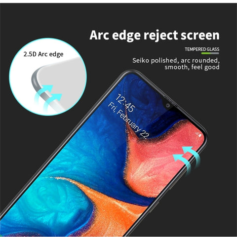 Pellicola in vetro temperato a schermo intero MOFI 9H 2.5D per Galaxy A20E, For Galaxy A20E