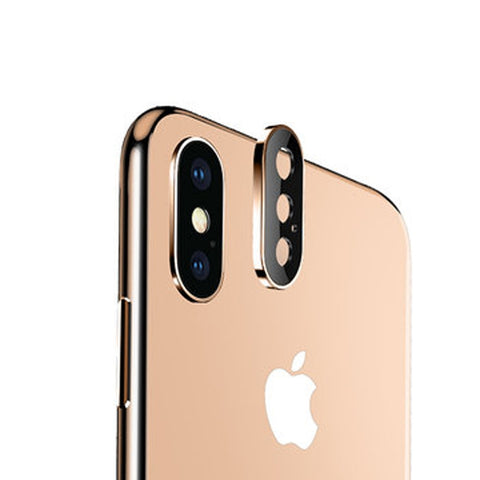 Per iPhone X Pellicola in vetro temperato per protezione dell'obiettivo della fotocamera in lega di titanio, For iPhone X