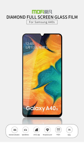 Pellicola in vetro temperato a colla completa MOFI 9H 2.5D per Galaxy A40s, For Samsung Galaxy A40s