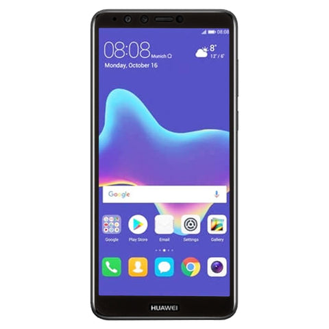 Pellicola a schermo intero in vetro temperato serigrafato antigraffio 9H 2.5D per Huawei Y9 (2018), For Y9 (2018) (1 PCS), For Y9 (2018) (1 PCS) Black