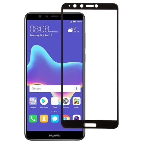 Pellicola a schermo intero in vetro temperato serigrafato antigraffio 9H 2.5D pour Huawei Y9 (2018), pour Y9 (2018) (1 PCS), pour Y9 (2018) (1 PCS) Noir