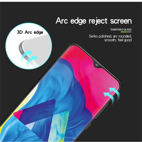 Pellicola in vetro temperato con schermo curvo antideflagrante MOFI 9H 3D per Galaxy M20, For Samsung Galaxy M20