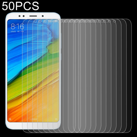 50 pièces pour Xiaomi Redmi 5 Plus 0,26mm 9H Durezza superficielle 2.5D écran de protection en verre trempé avec bord incurvé, pour Redmi 5 Plus