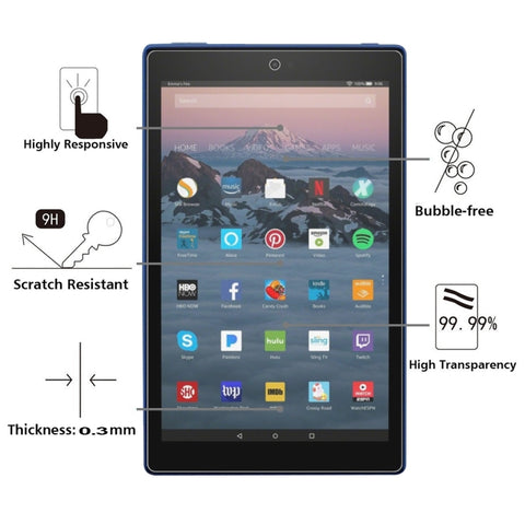Pellicola in vetro temperato a schermo intero da 75 pezzi 0,3 mm 9H per Amazon Kindle Fire HD 10 2017, For Fire HD 10 2017 (75pcs)