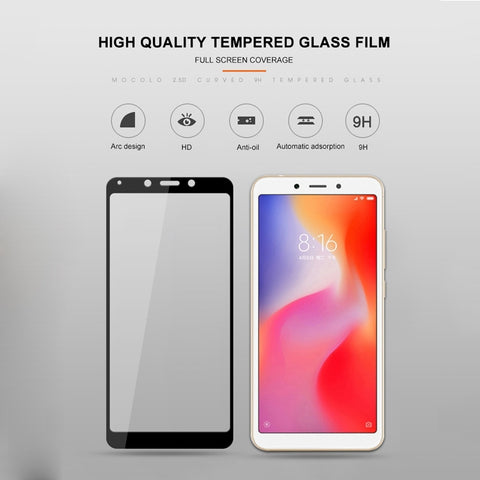 Film 0,33mm 9H 2.5D Pellicola en verre trempé avec impression sérigraphiée pour Xiaomi Redmi 6, Xiaomi Redmi 6