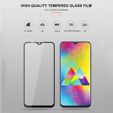 mocolo 0,33 mm 9H 2,5D Pellicola in vetro temperato con stampa di seta a colla completa per Galaxy M20, For Galaxy M20