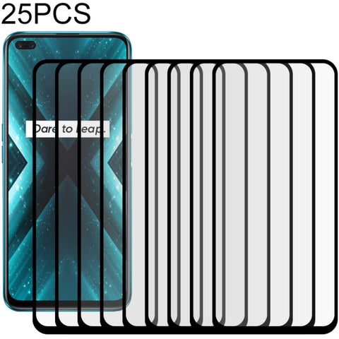 Per OPPO Realme X3 25 PCS Pellicola in vetro temperato a schermo intero con colla completa, For OPPO Realme X3
