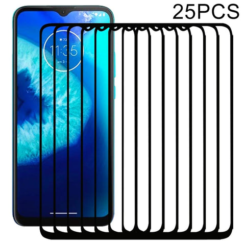 Per Motorola Moto G8 Power Lite 25 pezzi Pellicola in vetro temperato a schermo intero con colla completa, For Motorola Moto G8 Power Lite