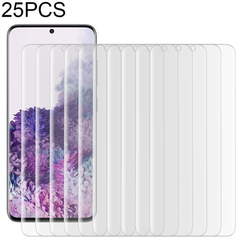 25 pezzi per Galaxy S20 9H HD Pellicola in vetro temperato con bordo curvo 3D (trasparente), For Galaxy S20(25 PCS)