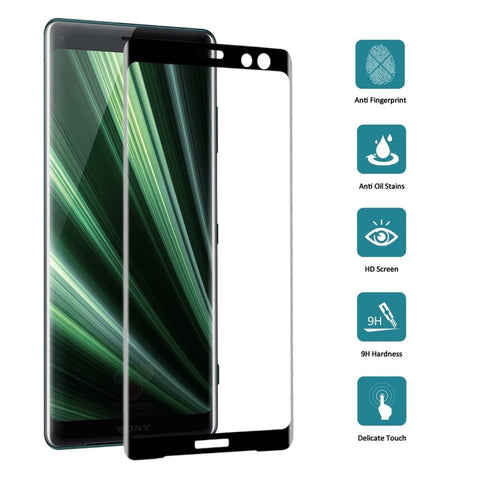 Pellicola in vetro temperato curvo a schermo intero 3D 9H per Sony Xperia XZ3, For Sony Xperia XZ3(1 PC)
