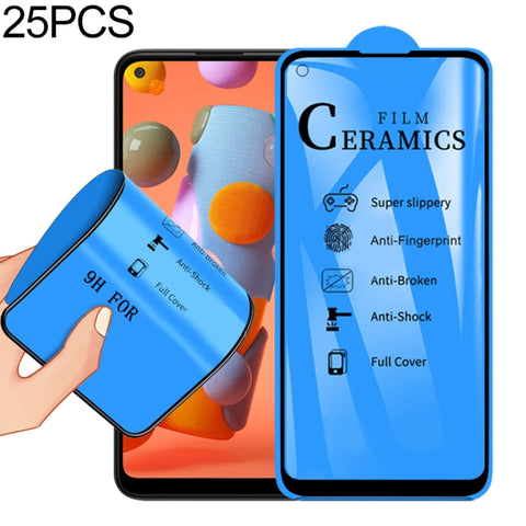 25 PZ Per Samsung Galaxy A11 / M11 / Motorola Moto G8 2.5D Colla Completa Copertura Completa Pellicola Ceramica, For Samsung Galaxy A11 (25 PCS)