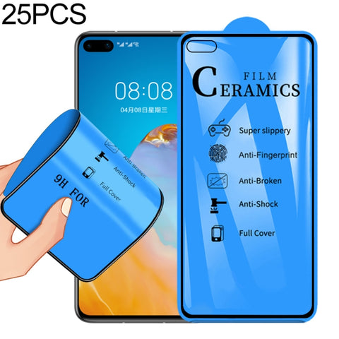 25 pièces pour Huawei P40 2.5D Pellicola en céramique avec collier complet et couverture complète, pour Huawei P40 (25 PCS)