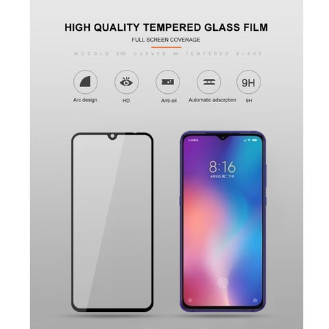 Film 0,33mm 9H 2.5D Pellicola en verre trempé avec estampe serigrafica pour Xiaomi Mi 9, Xiaomi Mi 9