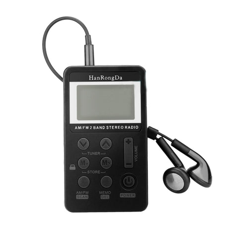 Ricevitore radio stereo portatile ricaricabile AM/FM con schermo LCD