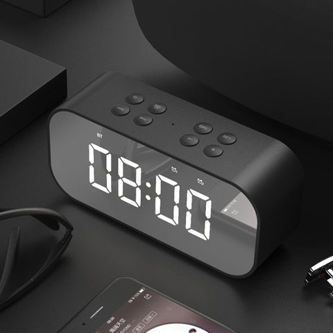 Mini altoparlante Bluetooth 5.0 AEC BT501 con LED, sveglia, orologio e specchio, supporto scheda TF 32G, BT501