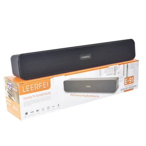 LEERFEI E91 Radio multimediale a doppio altoparlante da 10 W a forma di barra lunga Audio Bluetooth, supporto scheda TF/disco U/AUX da 3,5 mm, supporto scheda TF/disco U/AUX da 3,5 mm