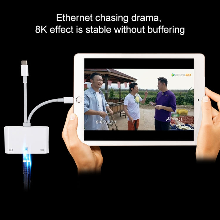 NK-107 Pro 3-in-1 USB-C and RJ45 Adapter for Fast Charging