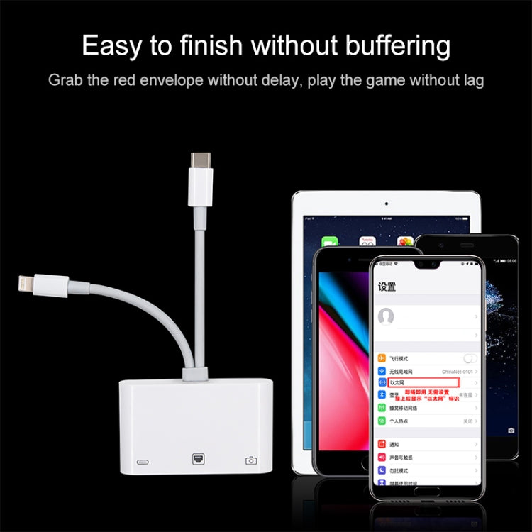 NK-107 Pro 3-in-1 USB-C and RJ45 Adapter for Fast Charging