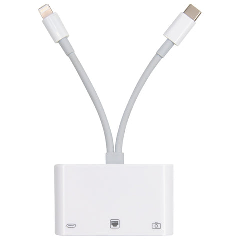 Adattatore NK-107 Pro 3 in 1 USB-C, RJ45 e 8 Pin Maschio per Ricarica