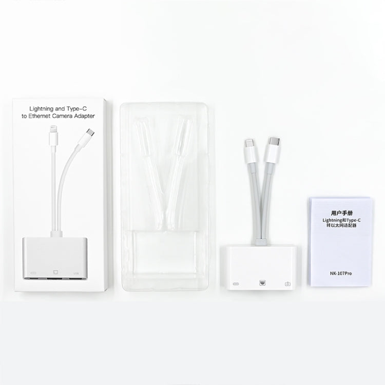 NK-107 Pro 3-in-1 USB-C and RJ45 Adapter for Fast Charging