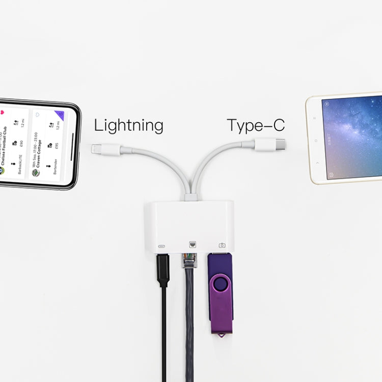 NK-107 Pro 3-in-1 USB-C and RJ45 Adapter for Fast Charging
