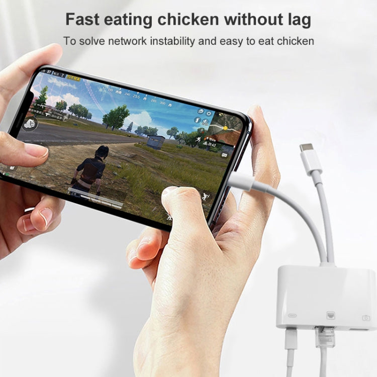 NK-107 Pro 3-in-1 USB-C and RJ45 Adapter for Fast Charging