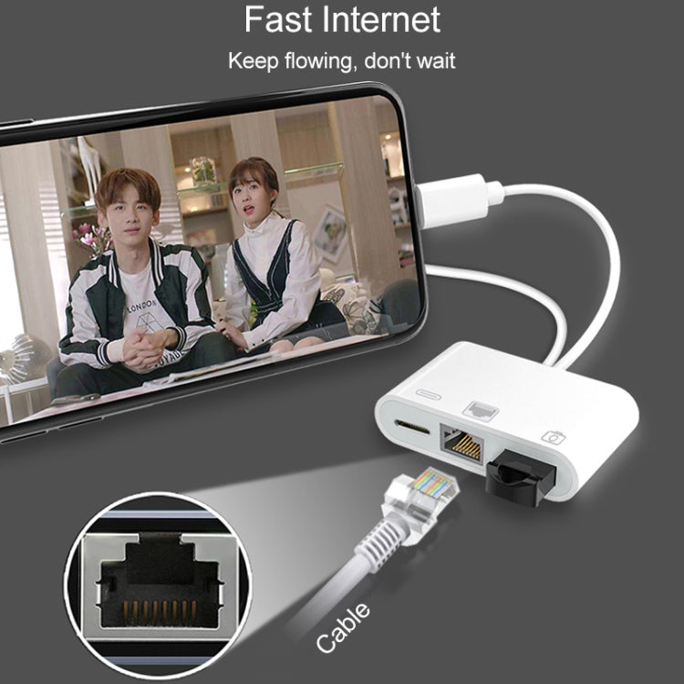 NK-107 Pro 3-in-1 USB-C and RJ45 Adapter for Fast Charging