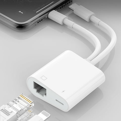 NK-1035 Pro 2 in 1 USB-C/Tipo-C + 8 pin maschio a RJ45 + adattatore di interfaccia femmina di ricarica a 8 pin, NK-1035 Pro