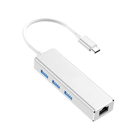 Adattatore USB-C a Gigabit Ethernet RJ45 con 3 porte USB 3.0 HUB per