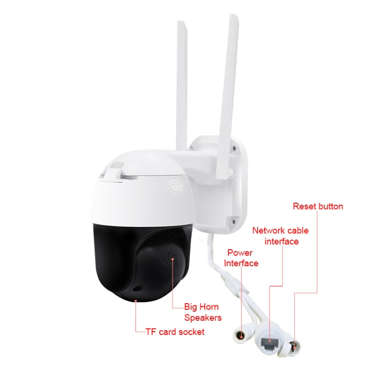 QX36 1080P 3.0MP 3.6mm Lens IP65 Waterproof PTZ 360 Degree Rotating WIFI Camera, Support Day and Night Full Color & Two-way Voice Intercom & Motion Huma...