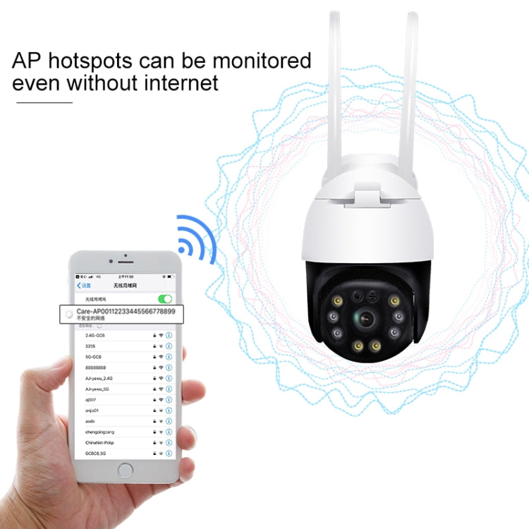 QX36 1080P 3.0MP 3.6mm Lens IP65 Waterproof PTZ 360 Degree Rotating WIFI Camera, Support Day and Night Full Color & Two-way Voice Intercom & Motion Huma...