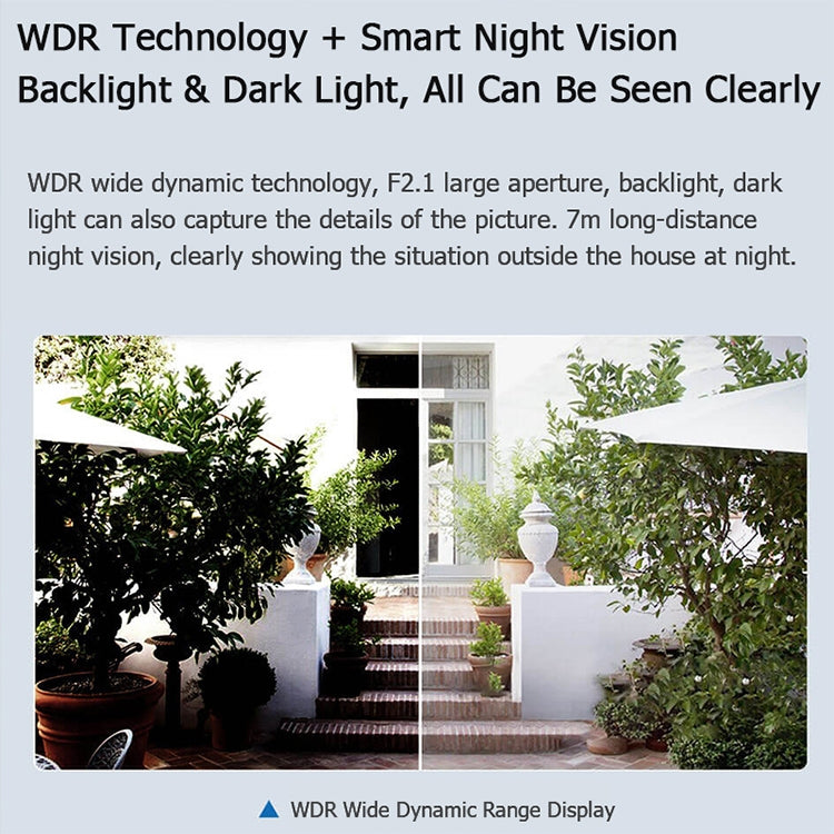 Telecamera IP Xiaomi Mijia Outdoor HD 1080P WDR Smart, versione a batteria, supporto per visione notturna e rilevamento umanoidi e voce interfono, presa americana, Battery Version