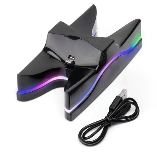 Speciale forma UFO 2 x supporto per stazione dock di ricarica USB/supporto di ricarica per controller per PS4 Playstation 4 con LED multicolore, For PS