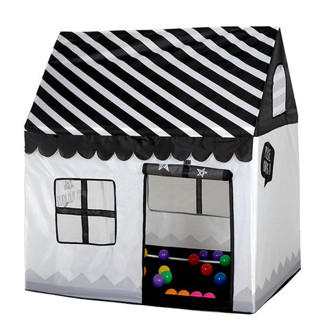 Tenda da gioco per bambini con stampa domestica Piccola casa da gioco con 50 palline oceaniche e tappetino, with 50 Ocean Balls & Mat (Black White), with 50 Ocean Balls & Mat (Pink), with 50 Ocean Balls & Mat (Green)