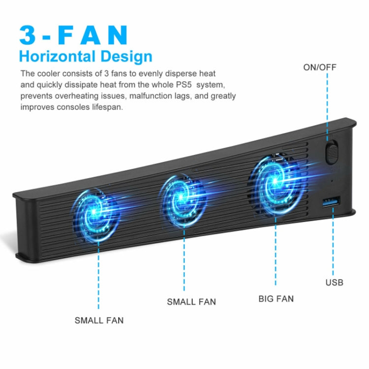Ventola di raffreddamento della console KJH P5-009 per PS5, P5-009(Black), P5-009(White)