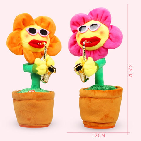 Giocattolo in peluche Bluetooth a forma di sax girasole per adulti e