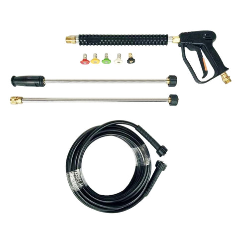 Pistola a spruzzo ad alta pressione per idropulitrice per auto da 3000 PSI con 2 bacchette di prolunga e 5 ugelli, 3000 PSI