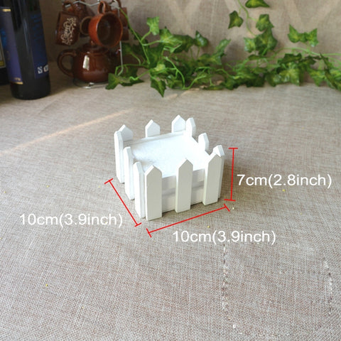 Vaso portaoggetti per recinzione per fioriera in legno, dimensioni: 10 cm x 10 cm x 7 cm, Length: 10cm