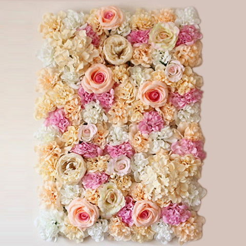 Decorazione murale in fiori artificiali per matrimoni - Peonia, Rosa
