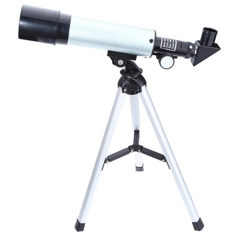 F36050 Cannocchiale telescopio astronomico portable professionale ad alta definizione High Times Espace avec treppiede in lega di alluminio (Argento), F36050