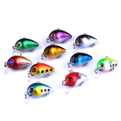 HENGJIA Kit di 10 Esche da Pesca Bioniche da 3 cm con Scatola in