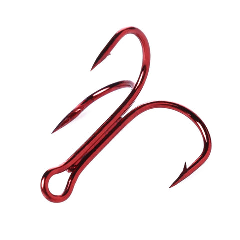 HENGJIA Ami da Pesca Triplo 20 Pezzi in Acciaio Alto Carbonio Rosso,