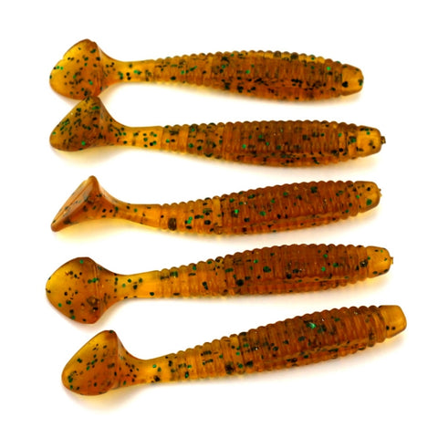 Esche Artificiali HENGJIA SO0205P - Set di 5 Coda a Vite 8 cm/5 g per