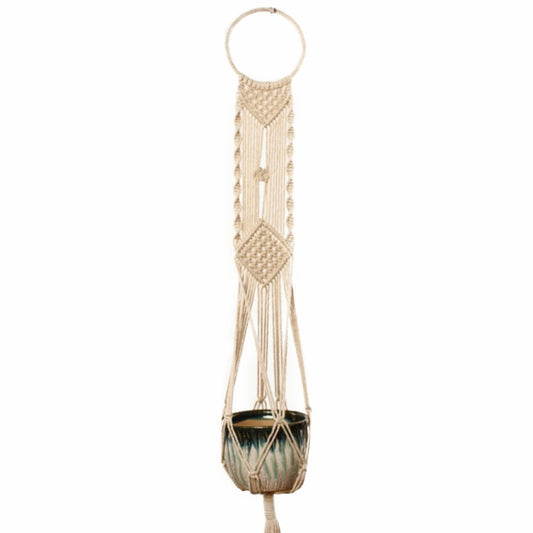 Q001 Tipo Macrame Vasi da fiori sospesi Decorazione Porta piante per fioriera sospesa con corda intrecciata per interni ed esterni, Q001 Type