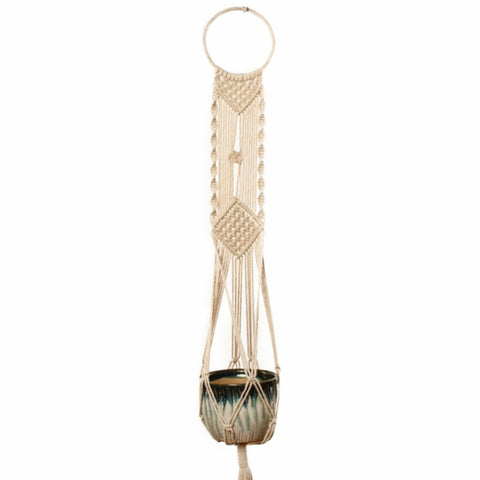 Q001 Type Macrame Vasi da fiori sospesi Decorazione Porta piante per fioriera sospesa con corda intrecciata per interni ed esterni, Q001 Type
