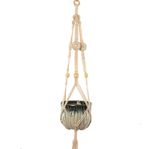 S001 Tipo Macrame Vasi da fiori sospesi Decorazione Porta piante per fioriera sospesa con corda intrecciata per interni ed esterni, S001 Type