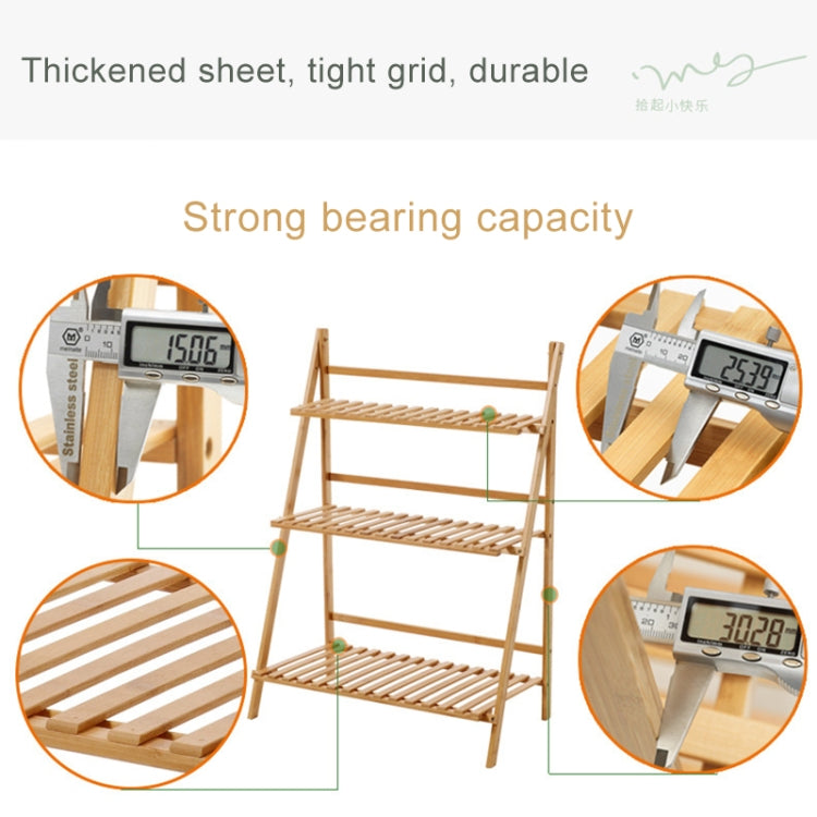 Scaffali per fioriere sospese a 3 livelli in bambù Scaffali per fioriere Scaffale per vasi da fiori Scaffale per esposizione pieghevole Scaffale per piante, Larghezza: 100 cm, 3-Tie Width: 100cm(White), 3-Tie Width: 100cm(Apricot)