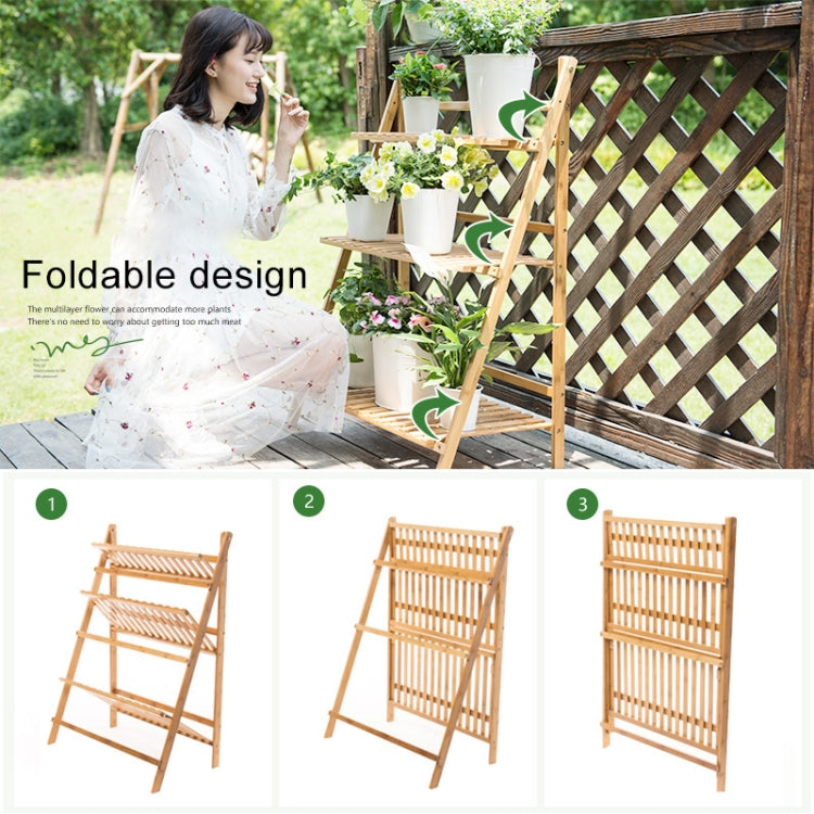Scaffali per fioriere sospese a 3 livelli in bambù Scaffali per fioriere Scaffale per vasi da fiori Scaffale per esposizione pieghevole Scaffale per piante, Larghezza: 100 cm, 3-Tie Width: 100cm(White), 3-Tie Width: 100cm(Apricot)