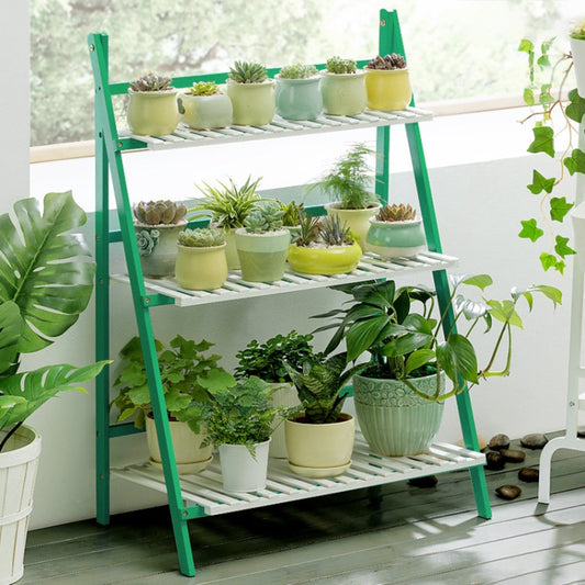 Scaffali per fioriere sospese a 3 livelli in bambù Scaffali per fioriere Scaffale per vasi da fiori Scaffale per esposizione pieghevole Scaffale per piante, Larghezza: 70 cm, 3-Tier Width: 70cm(Green), 3-Tier Width: 70cm(Blue), 3-Tier Width: 70cm(White)